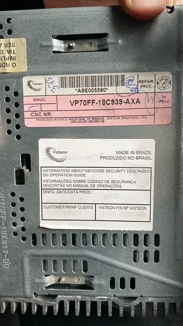 Görsel 2: Visteon Seri No İşaretli Konumu