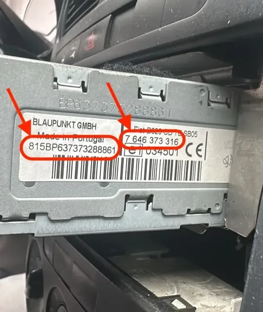 Görsel 1: Fiat Bosch & Blaupunkt Orijinal Teyp Etiketi