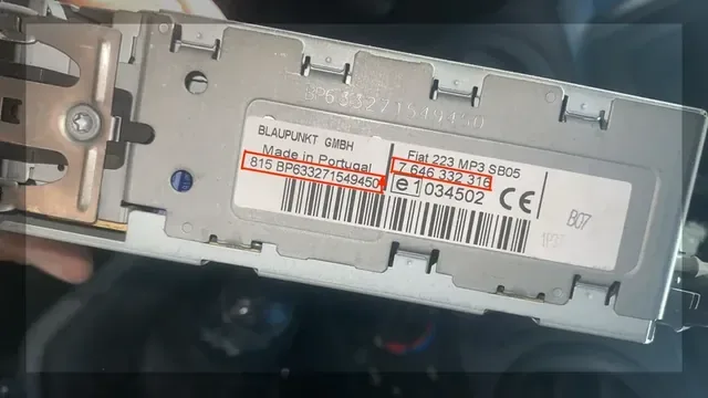 Görsel 1: Fiat Doblo Blaupunkt Teyp Etiketi