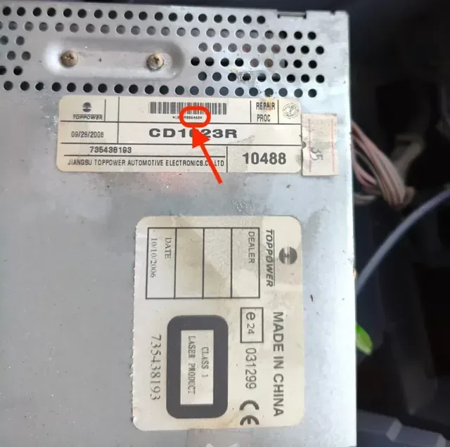 Görsel 3: Fiat Toppower Seri No (Sadece Son 6 Rakam)
