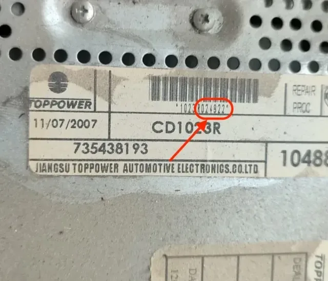 Görsel 3: Doblo Toppower Seri No Alanı