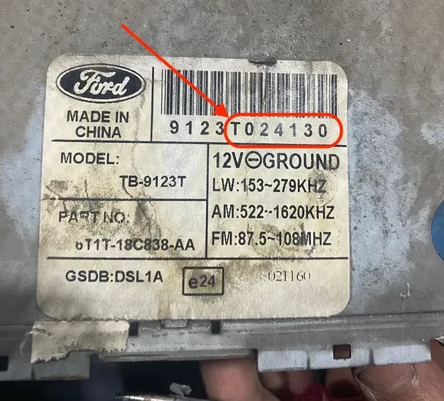 Görsel 1: Ford Toppower Serisi Teyp Etiketi
