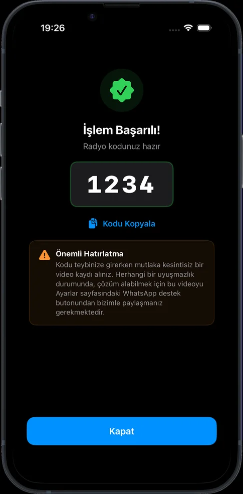 Radio Unlock Code Successful